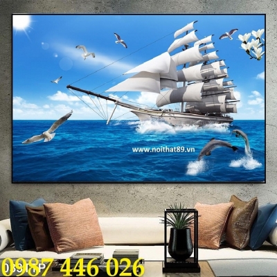 Tranh gạch thuyền buồm HP6234