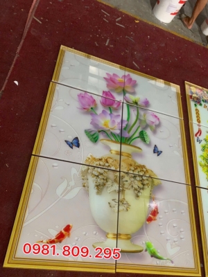 Gạch tranh bình hoa , gạch tranh ốp tường đẹp