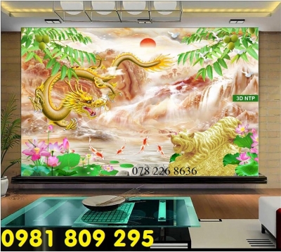 Gạch tranh 3d , tranh long phụng