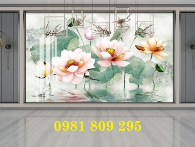 Gạch ốp tường 3d cao cấp hoa sen HSD202