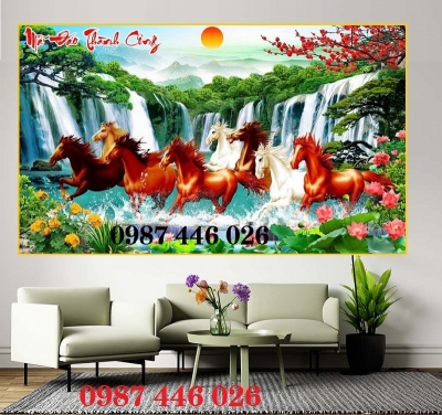 Tranh gạch mã đáo thành công HP02833