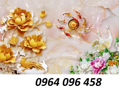 Tranh gạch 3d cửu ngư quần hội - DCBBN8