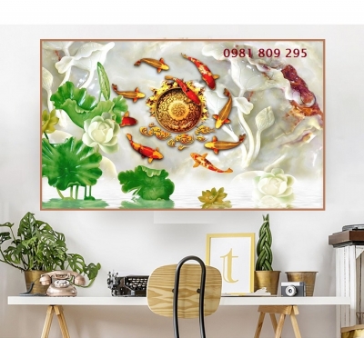 Tranh gạch men cá chép HP7761