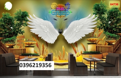 Tranh cánh thiên thần đẹp trang trí 3d