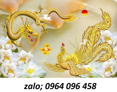 Tranh gạch 3d rồng phượng - XVC32