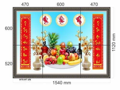 Tranh 3D dán phòng thờ truyền thống