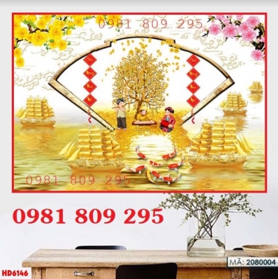Gạch tranh 3d cây kim tiền