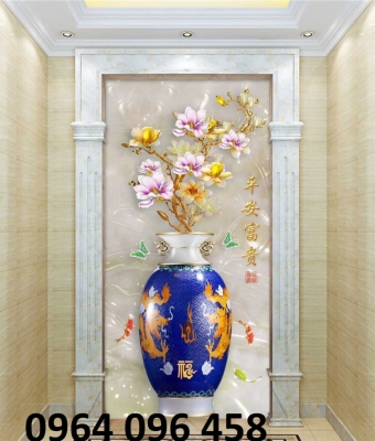 Tranh gạch bình hoa 3d - 123XMN