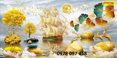 Tranh trang trí phòng khách - tranh gạch men