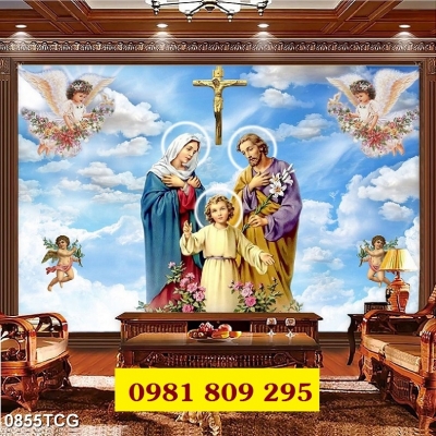 Gia đình thánh gia , tranh gạch công giáo 3D HS322