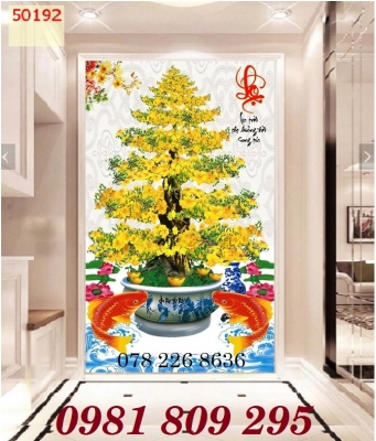 Tranh gạch - tranh 3d hoa mai