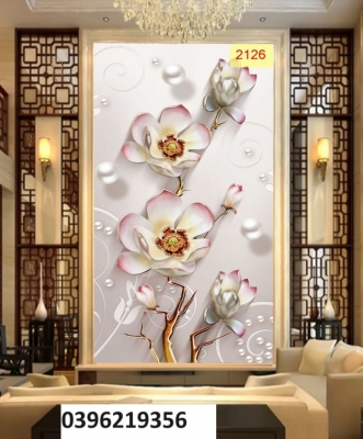 Tranh gạch hoa 3D trang trí đẹp