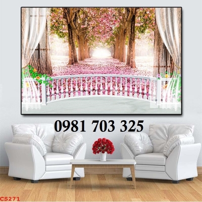 Tranh gạch cửa sổ 3D trang trí phòng