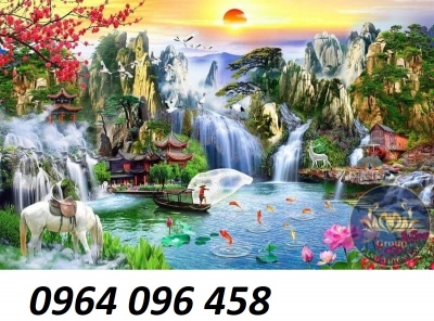 Tranh phòng khách - tranh gạch 3d phòng khách - HVCC4