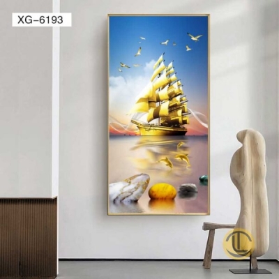 Bức họa thuyền buồm xuôi gió