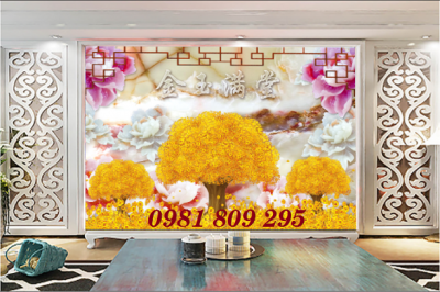 Tranh gạch men cây tiền - gạch tranh 3g AN0S