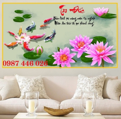 Gạch tranh hoa sen 3d HP8263