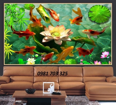Tranh gạch hình cá chép 3d đẹp