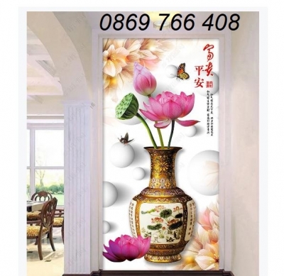 Tranh bình hoa-tranh gạch men