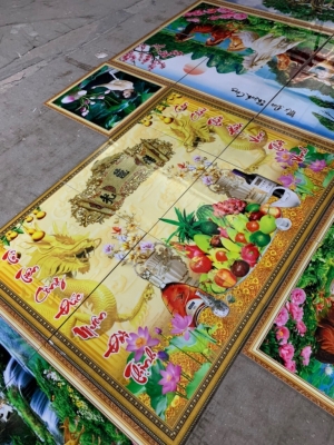 tranh 3D phòng thờ, tranh gạch men