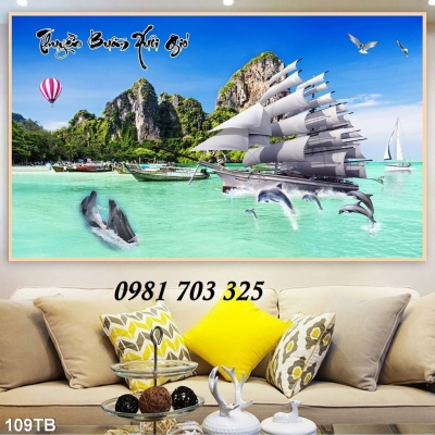 Tranh gạch phong thủy- tranh thuận buồm xuôi gió