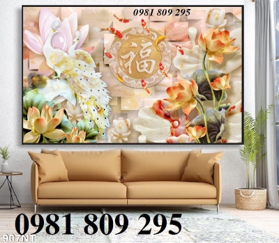 gạch tranh 3d chim công MỚI SALE