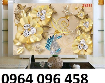 Tranh 3d hoa ngọc tranh gạch 3d hoa ngọc - 643X