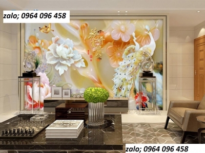 Tranh gạch 3d trang trí phòng khách - HJK90
