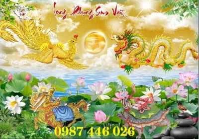 Gạch tranh rồng phượng vàng HP9233