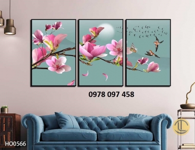 Tranh gạch họa tiết hoa 3D