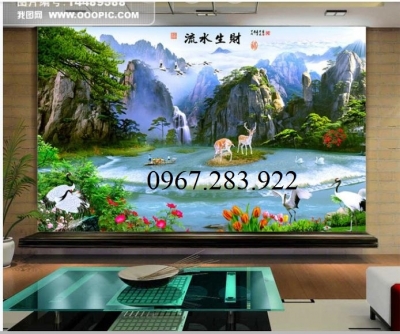 Gạch tranh- Tranh phong cảnh thác nước