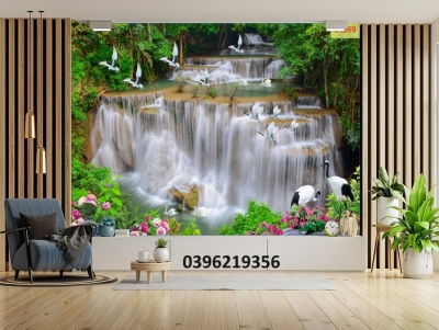 Tranh gạch thác nước 3D đẹp trang trí