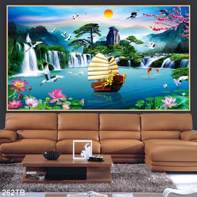 Tranh tường gạch men trang trí tường phong thủy