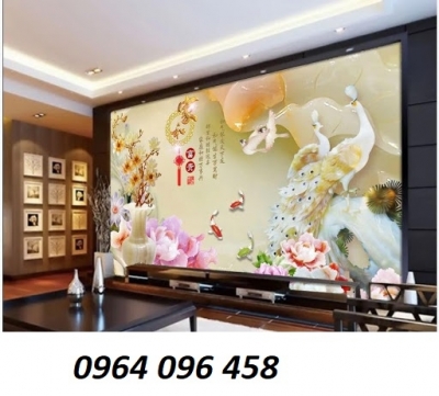 Gạch tranh 3d phong thủy phòng khách - DCV33