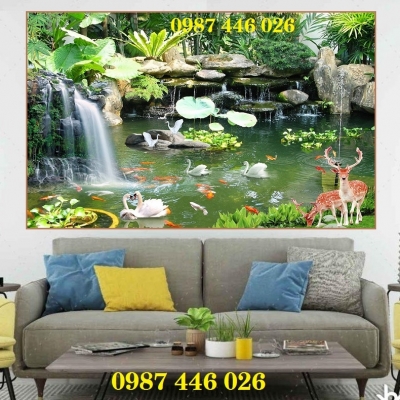 Tranh gạch men cửu ngư quần hội HP72923