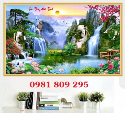 Gạch tranh sơn thủy ốp tường