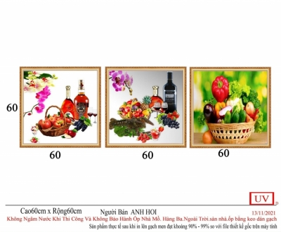 Trang trí phòng ăn - gạch tranh dán tường