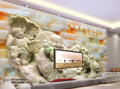 gạch tranh 3d phật di lặc - MVB5