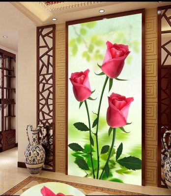tranh 3d trang trí mẫu hoa ngọc - DKB43