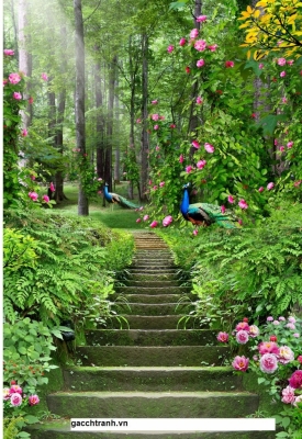 Tranh gạch 3d ốp tường khổ dọc - 455V