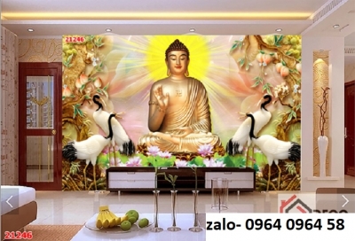 Tranh gạch 3d phật ốp tường phòng thờ - DFGH6