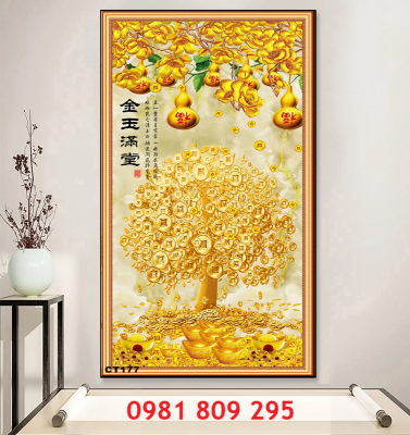 Gạch 3d , gạch trang trí 3d cây kim tiền