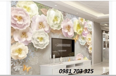 tranh hoa 3D- tranh gạch 3D