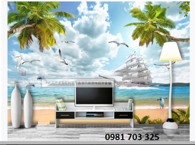tranh gạch thuyền buồm ốp tường