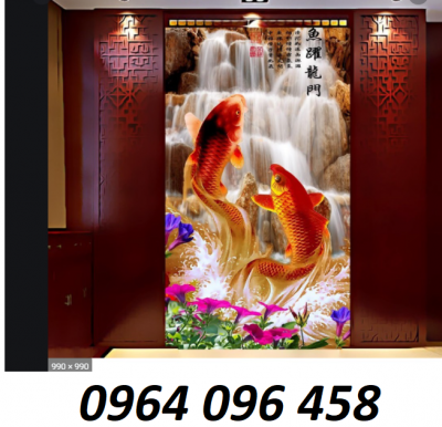 Tranh 3d cá chép - tranh gạch 3d cá chép - 755XY