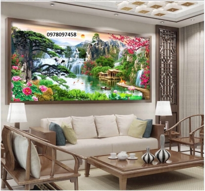 Tranh gạch phòng khách