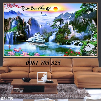 Tranh gạch phong thủy- tranh thuận buồm xuôi gió