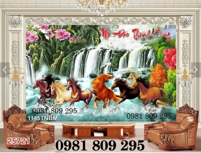 gạch tranh 3d - tranh ngựa phong thủy
