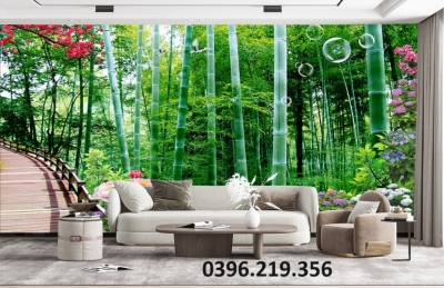 Gạch tranh tre trúc đẹp trang trí
