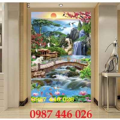Gạch tranh ốp tường phong cảnh HP563